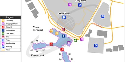 Остін аеровокзал карті